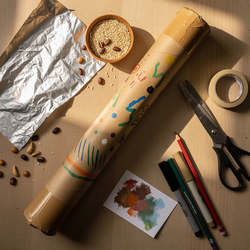 Multiple DIY Sound Tube Rain Stick crafts from above