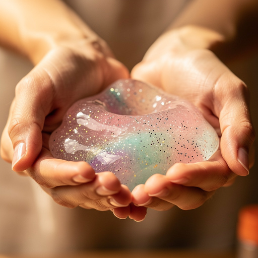 Sparkle Glue Slime Kit held in hand