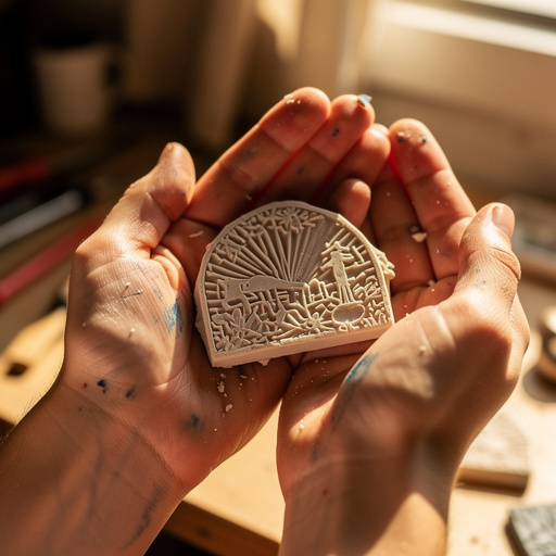 Rubber Eraser Stamps held in hand
