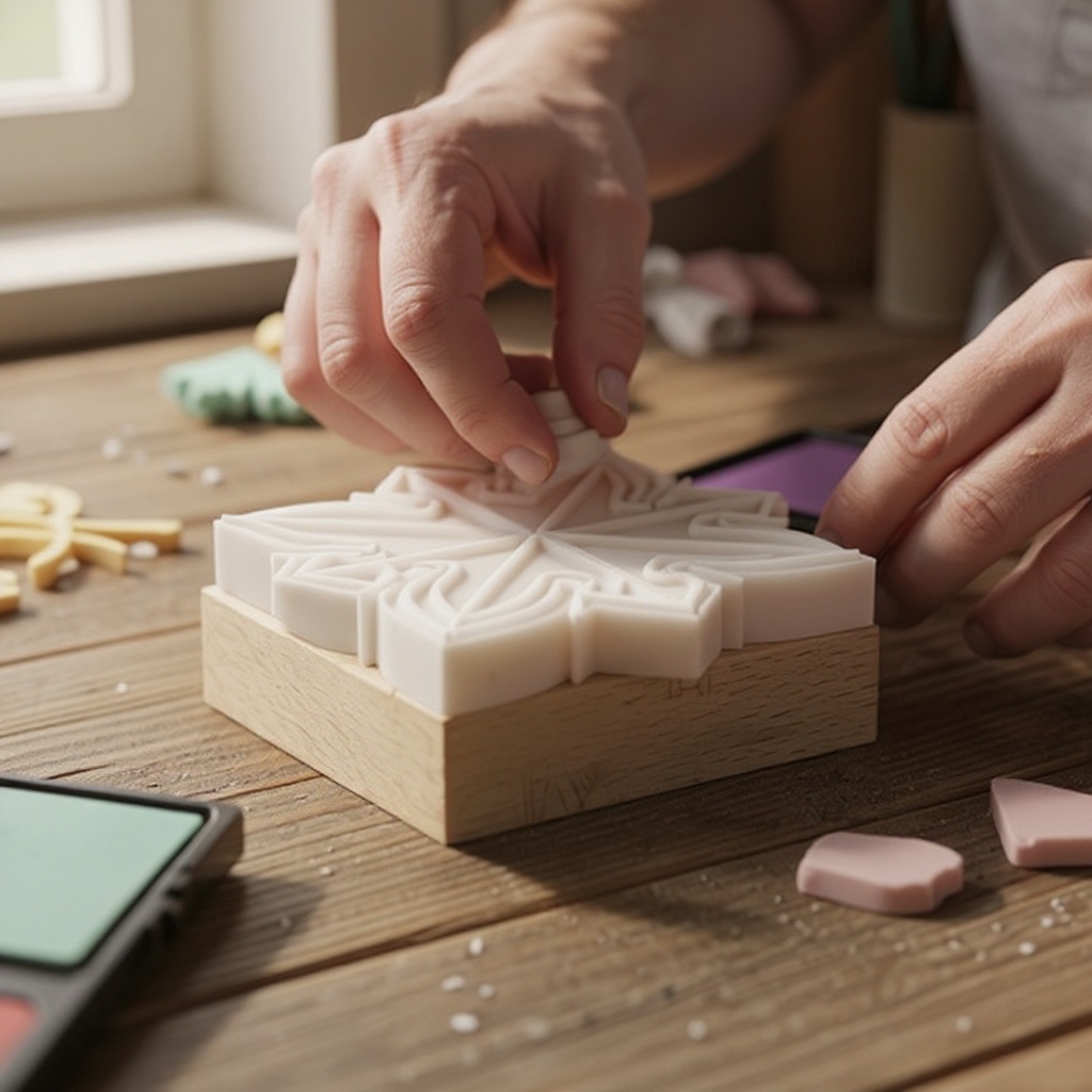 Step 9: Once you're happy with the stamp, ink it up again and press it onto your paper o