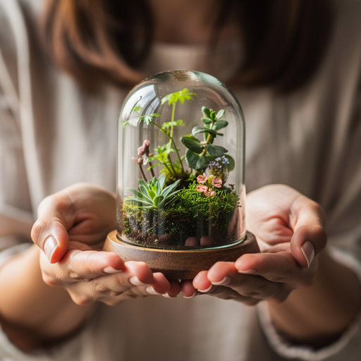Glass Garden Domes held in hand