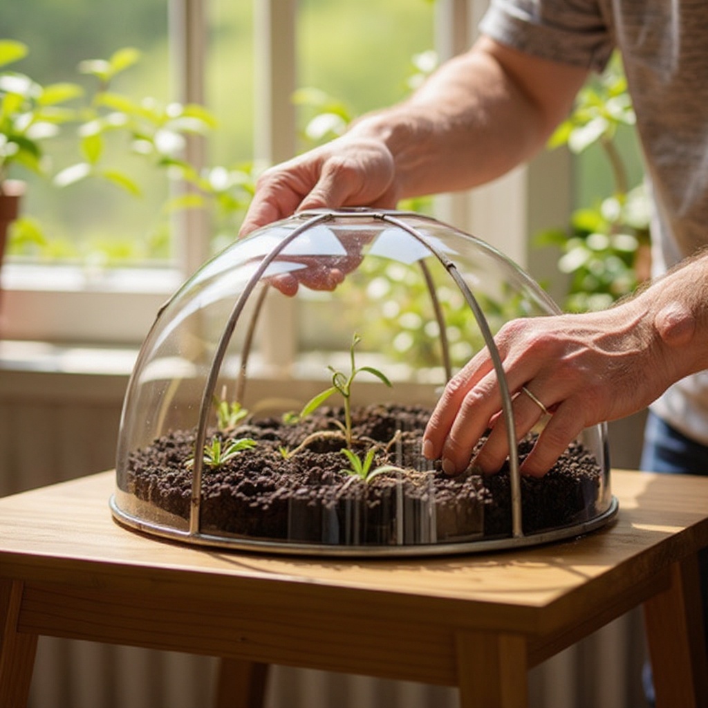 Step 5: Gently add the potting soil, aiming for a layer that is about 2-3 inches deep, o