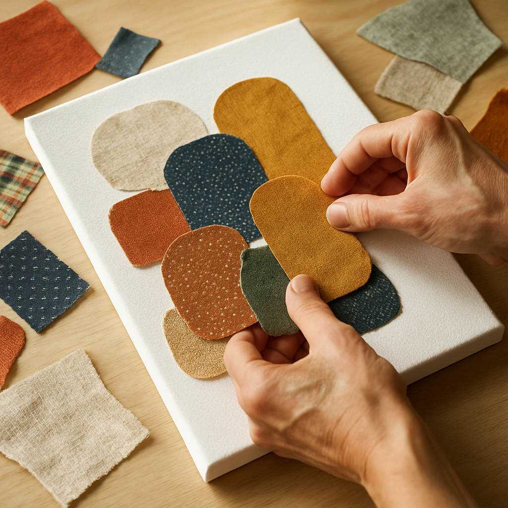 Step 5: **5. Plan Your Layout (Dry Run):** Before gluing, arrange your cut fabric pieces