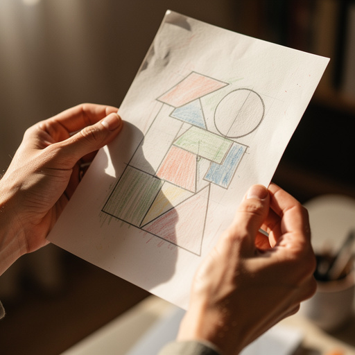 Shape-Based Drawing Fundamentals held in hand