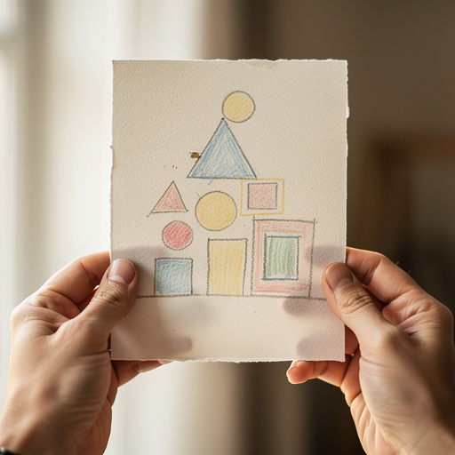 Shape Building Drawing held in hand