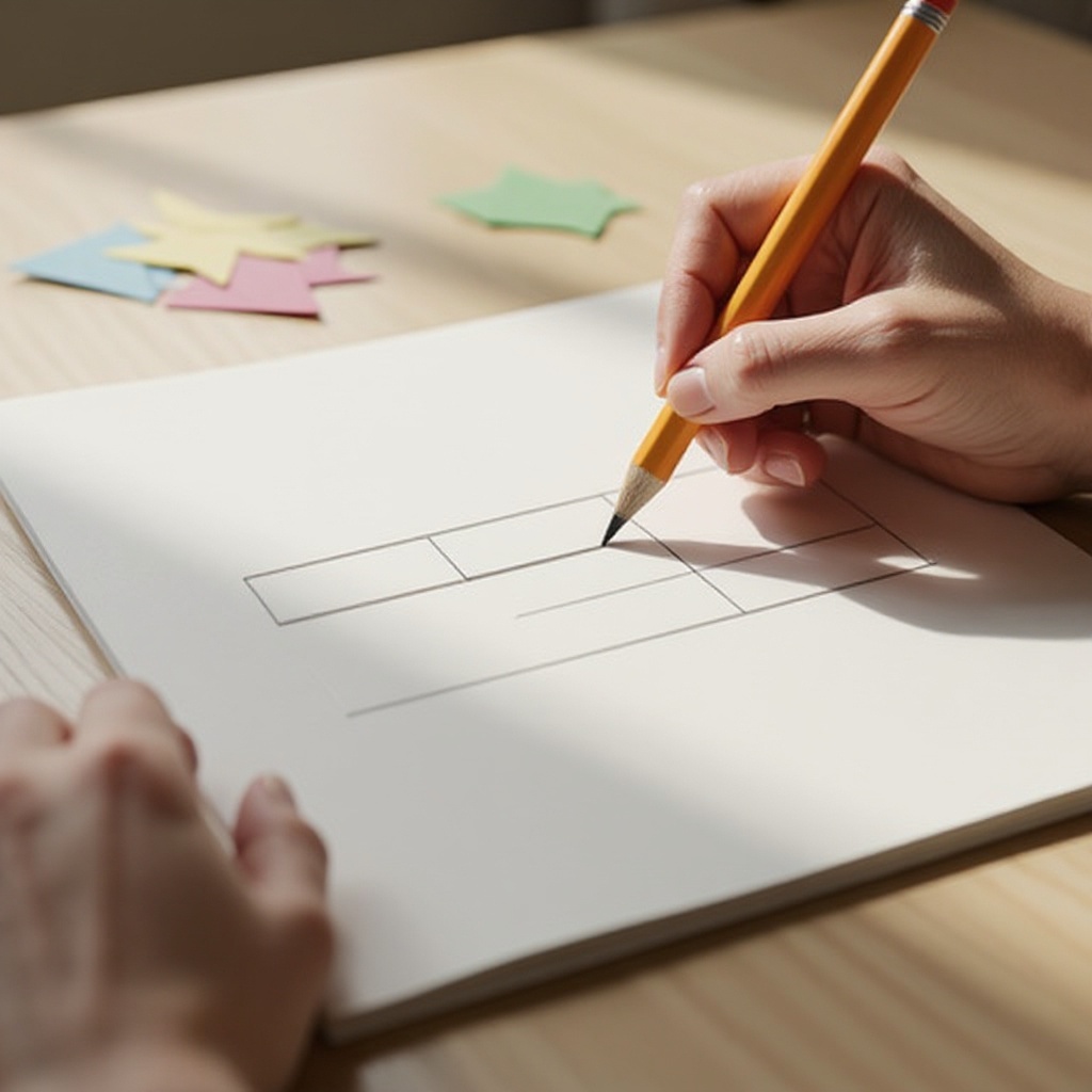 Step 2: On a blank sheet of paper, practice drawing straight lines. Try making them hori