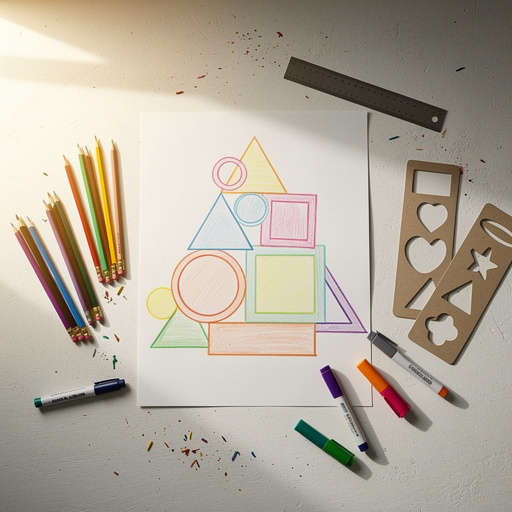 Multiple Shape Building Drawing crafts from above