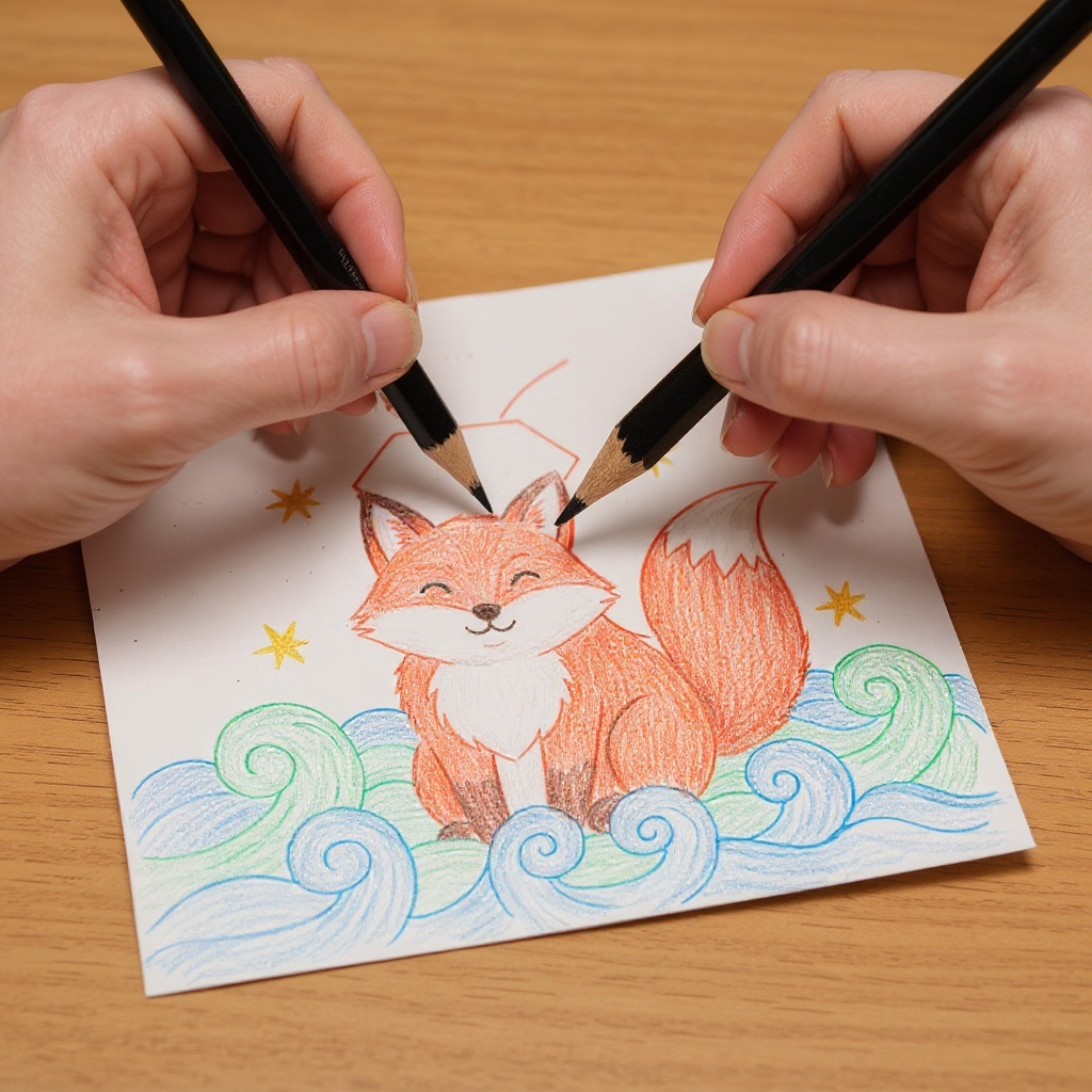 Step 4: Draw a hexagonal shape around the tapered tip, extending a short way up the rect