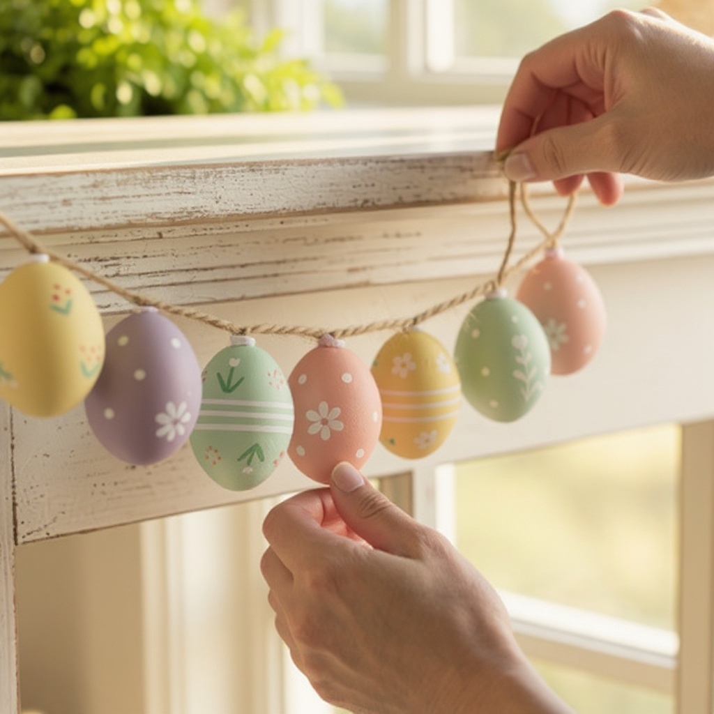 Step 14: Apply a dab of hot glue to the top of the next egg, similar to how you did with 