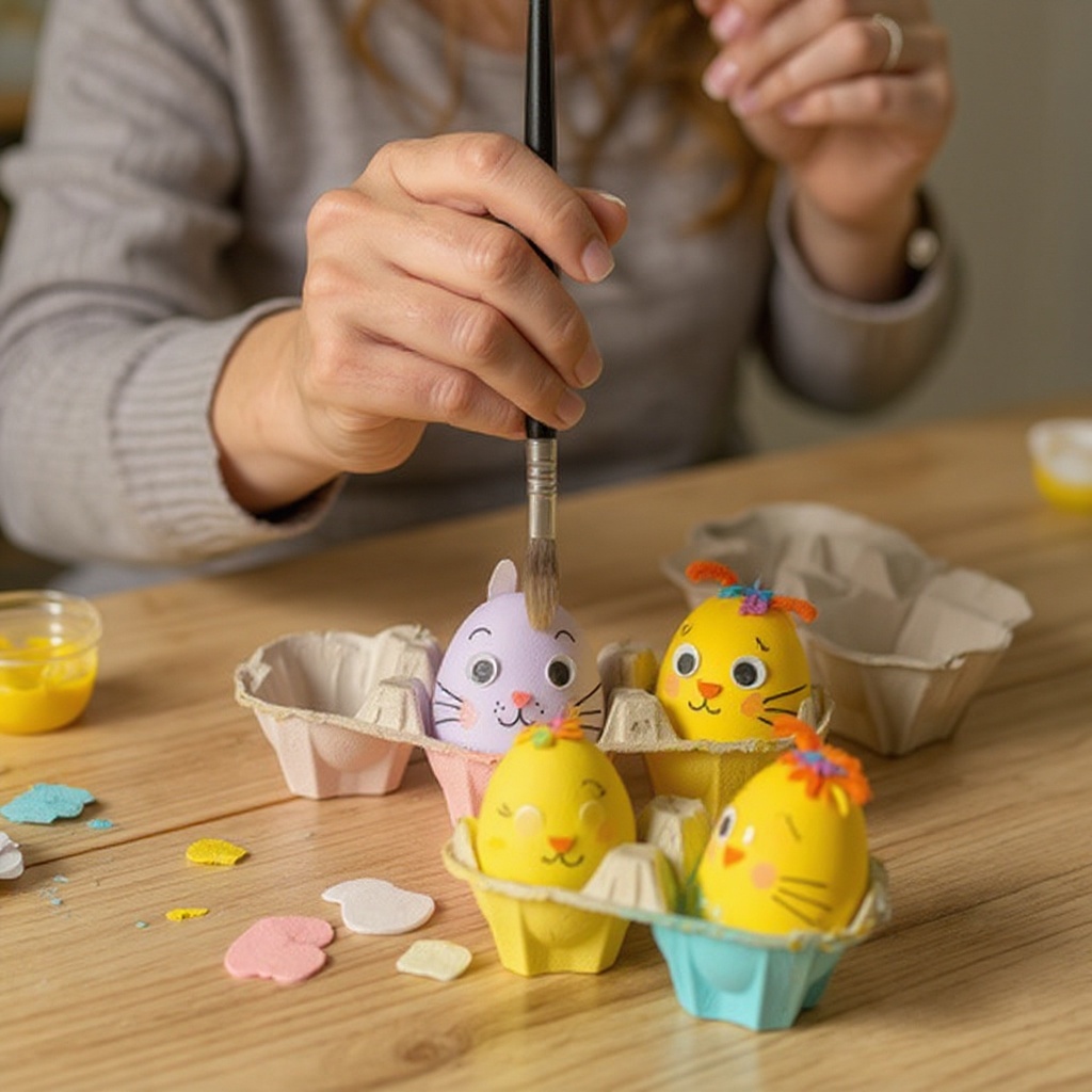 Step 2: Prepare your painting station by covering your workspace with newspaper or a pla