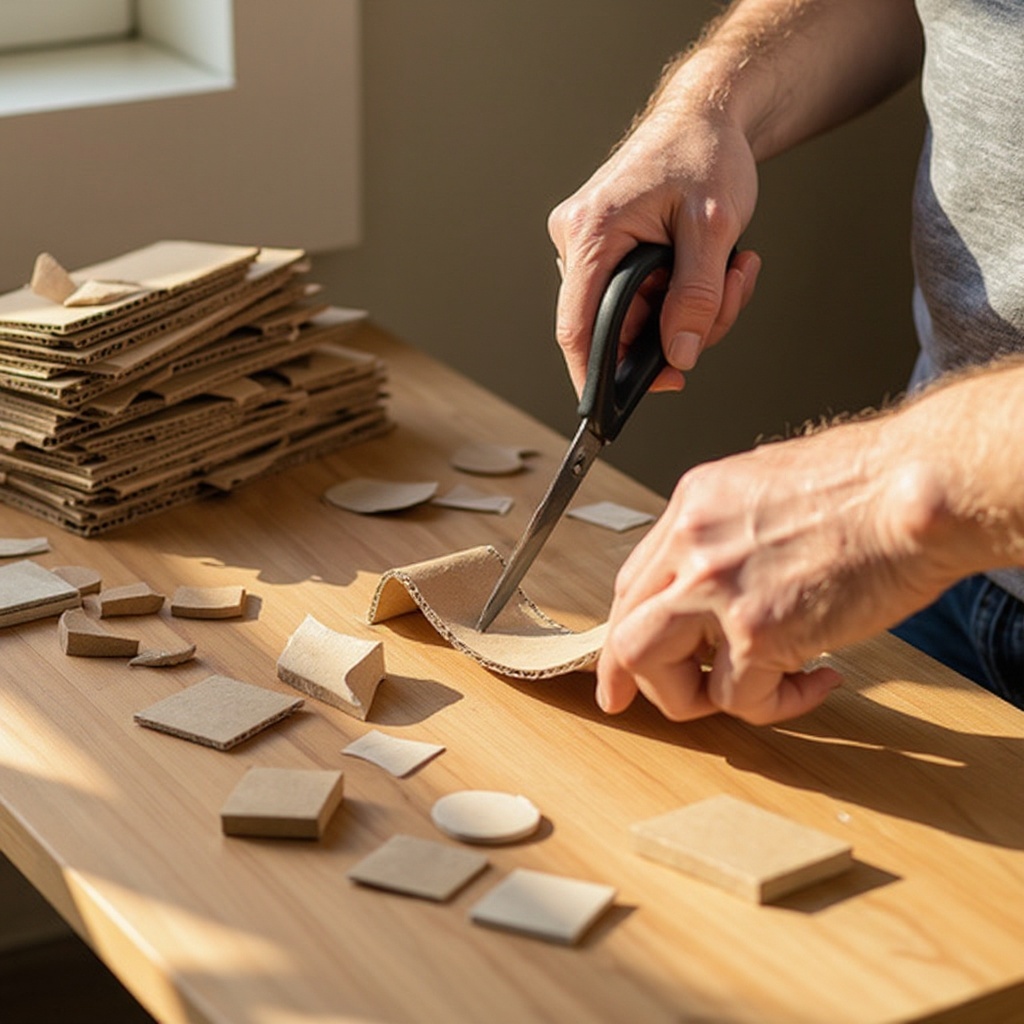 Step 3: Using a craft knife or scissors, cut out basic shapes from the cardboard, such a