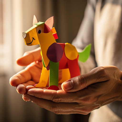Construction Paper Animals held in hand