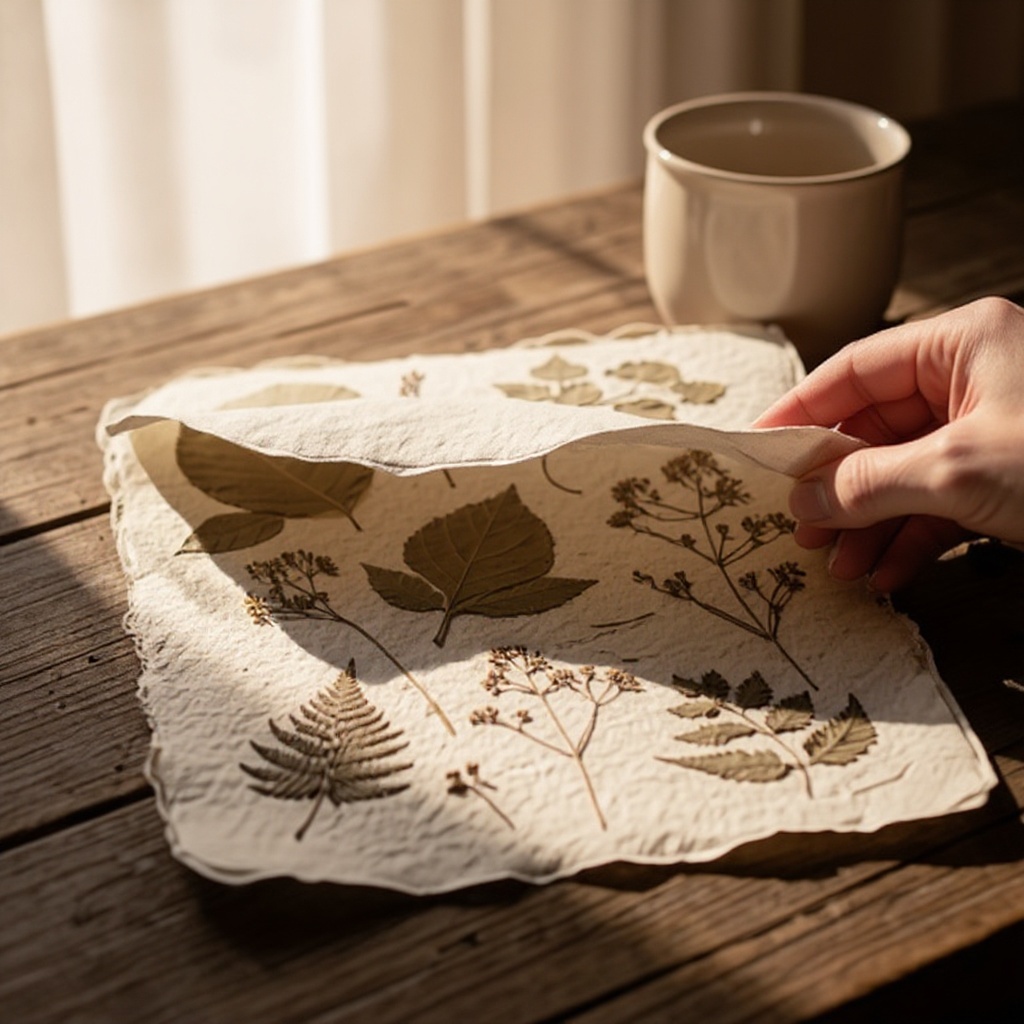 Step 7: Slowly lift the top sheet of paper to reveal the embossed design.