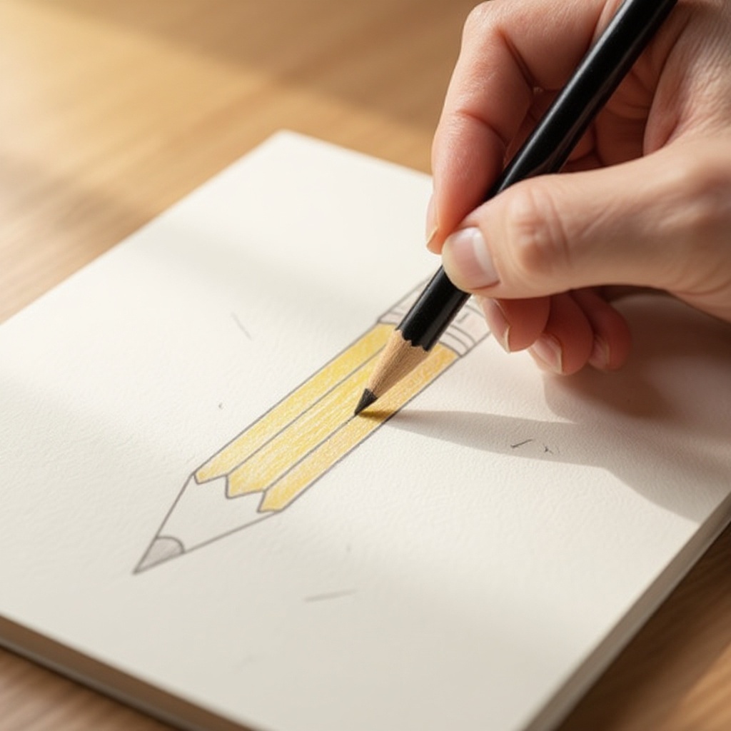 Step 1: Lightly draw a long, thin rectangle on your paper. This will be the main body of