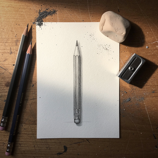 Multiple Sketch a Classic Pencil crafts from above