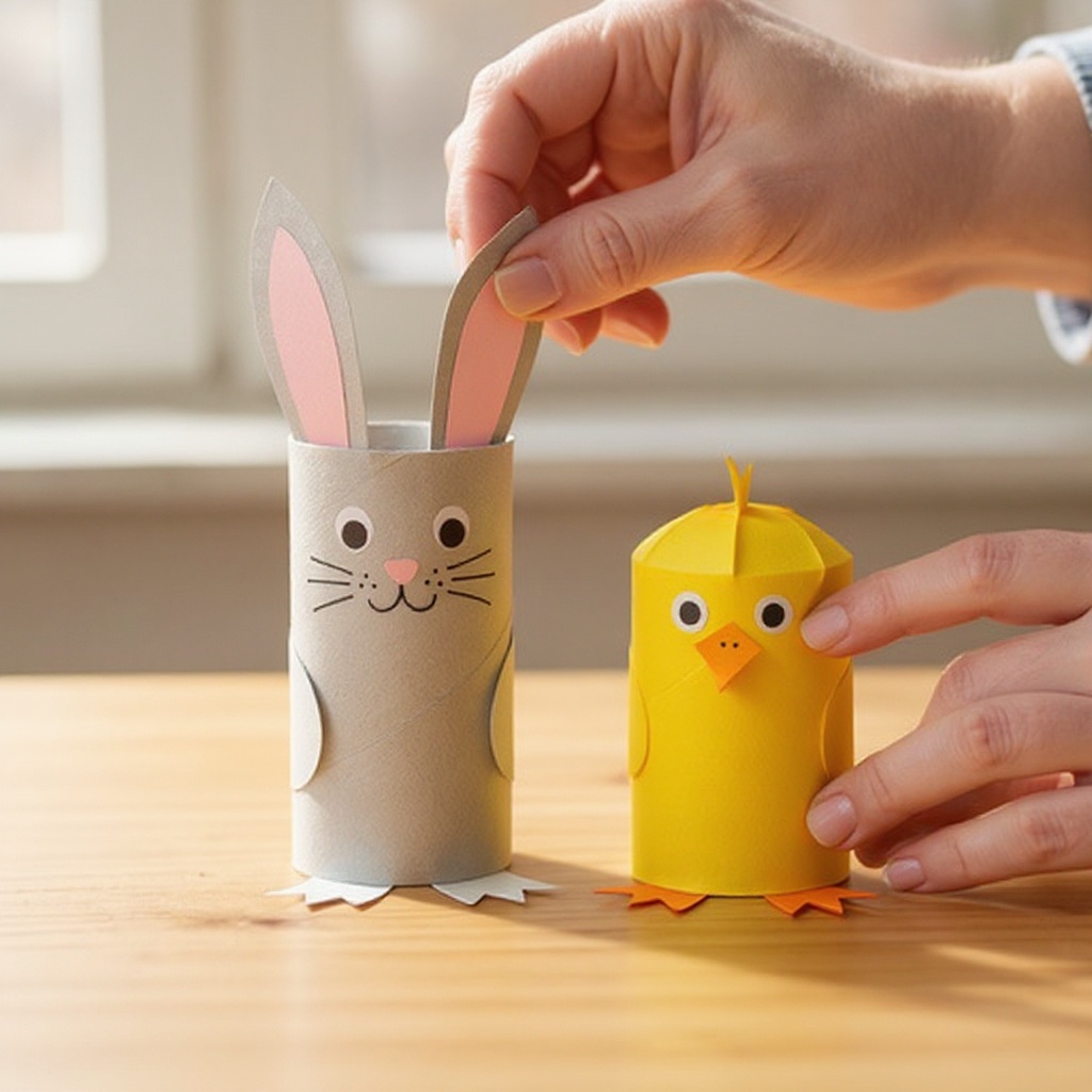 Step 4: **Assemble the Bunny Ears:** Apply a thin, even layer of white craft glue to the