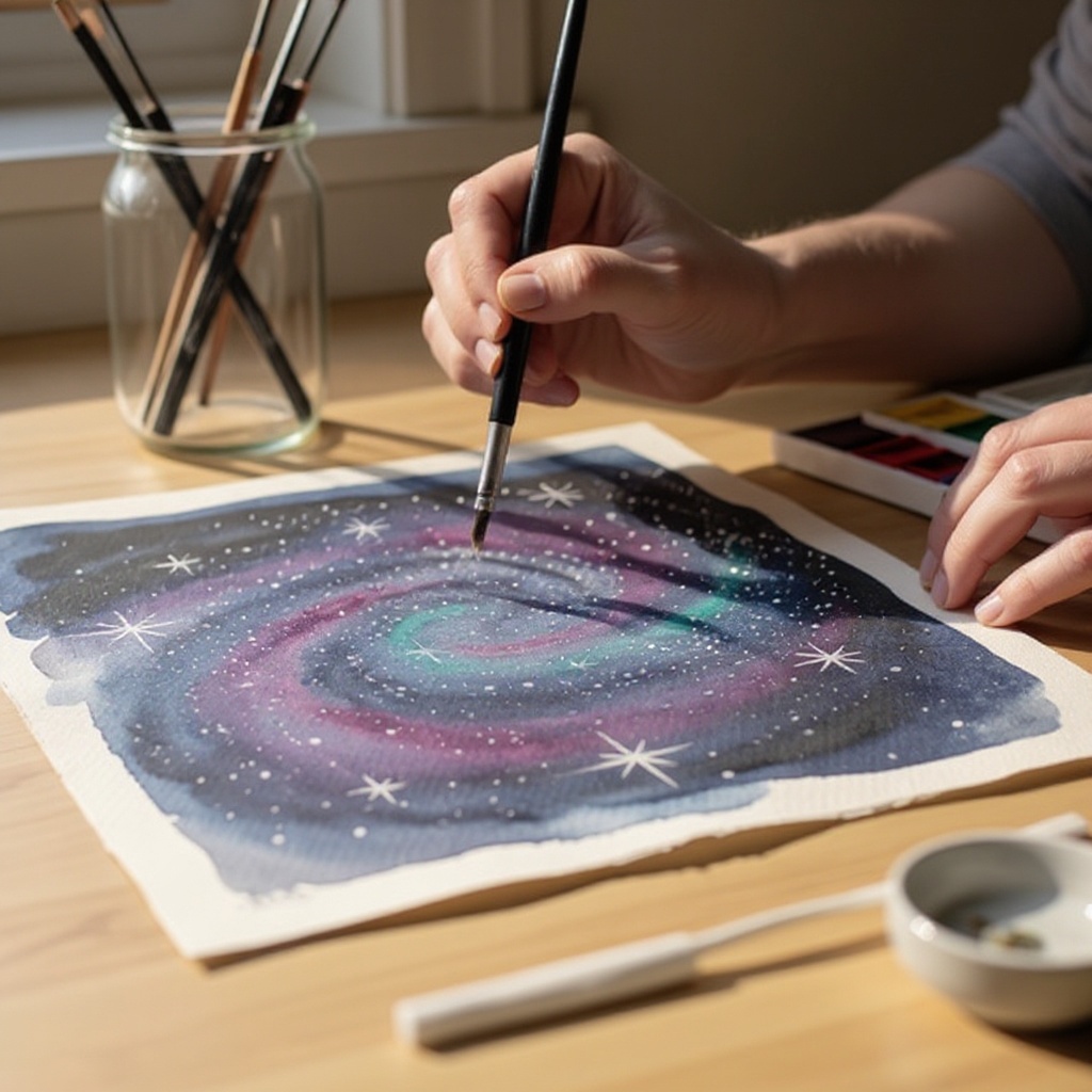 Step 7: **Step 7: Allow the Watercolor Layer to Dry Completely.** Patience is key here! 