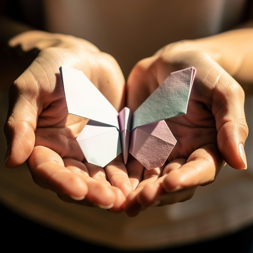 Origami Paper Butterfly held in hand