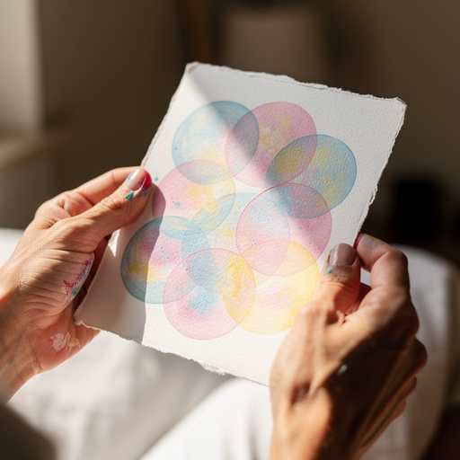 Bubble Print Art held in hand