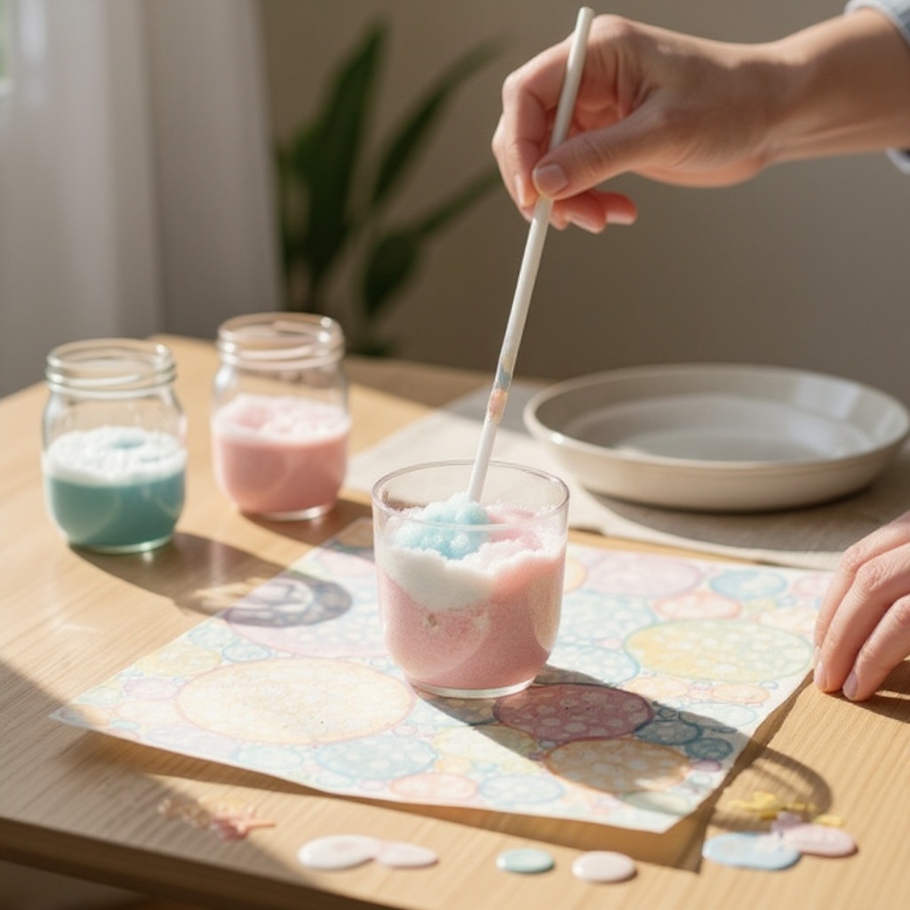 Step 5: Now, prepare your main bubble solution. In a clean cup, pour about 1/4 cup of wa