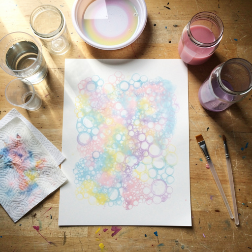 Multiple Bubble Print Art crafts from above