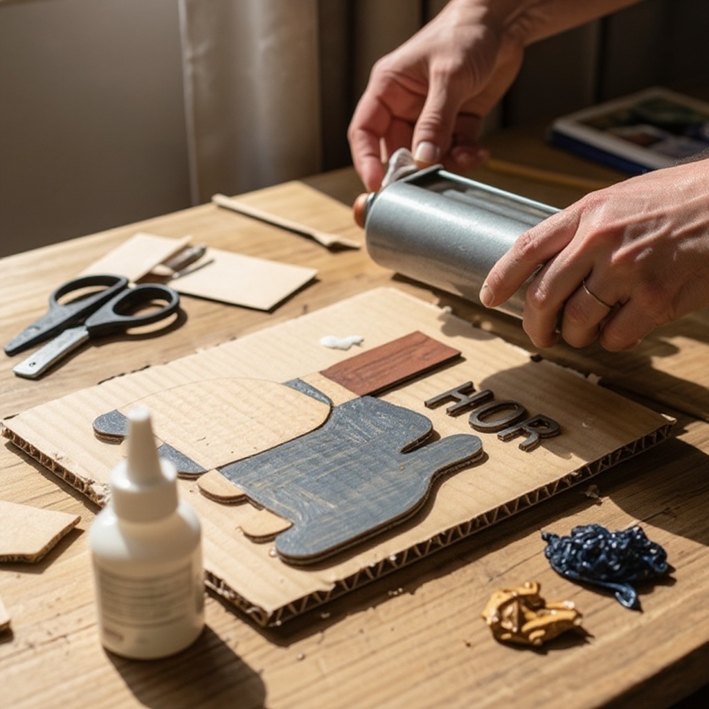 Step 4: Once you are happy with the arrangement of your cardboard shapes on the printing