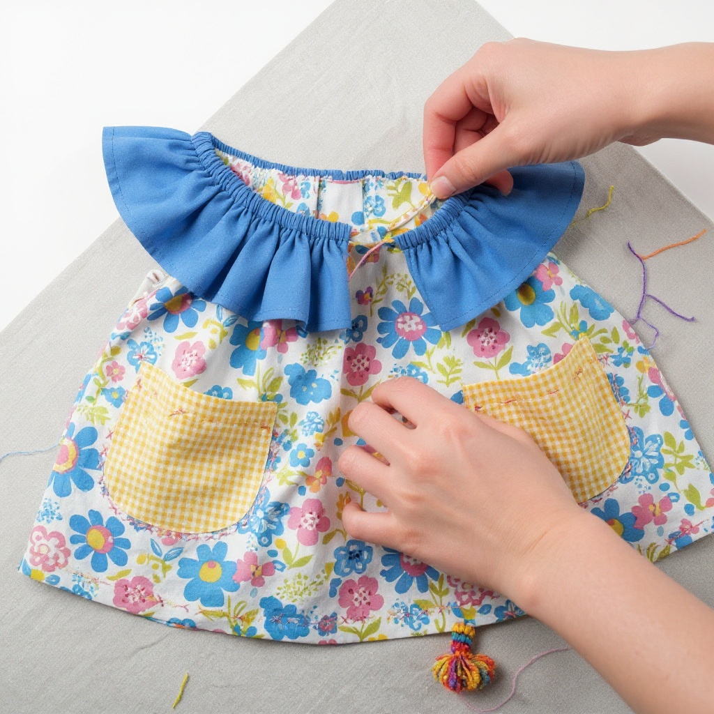 Step 8: Sew along the bottom folded edge of the casing, all the way around the pillowcas