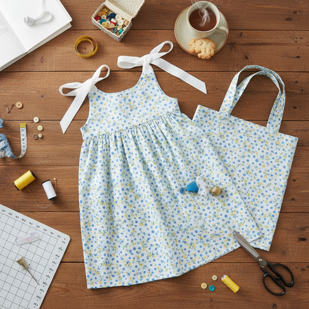 Multiple Simple Pillowcase Dress crafts from above