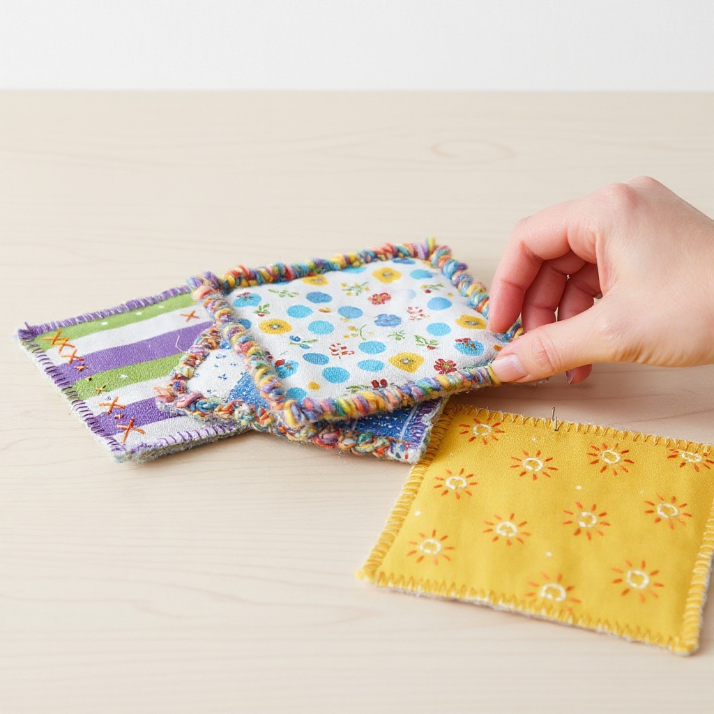 Step 6: Pin all three layers together around the edges. Use several pins, spaced about 1