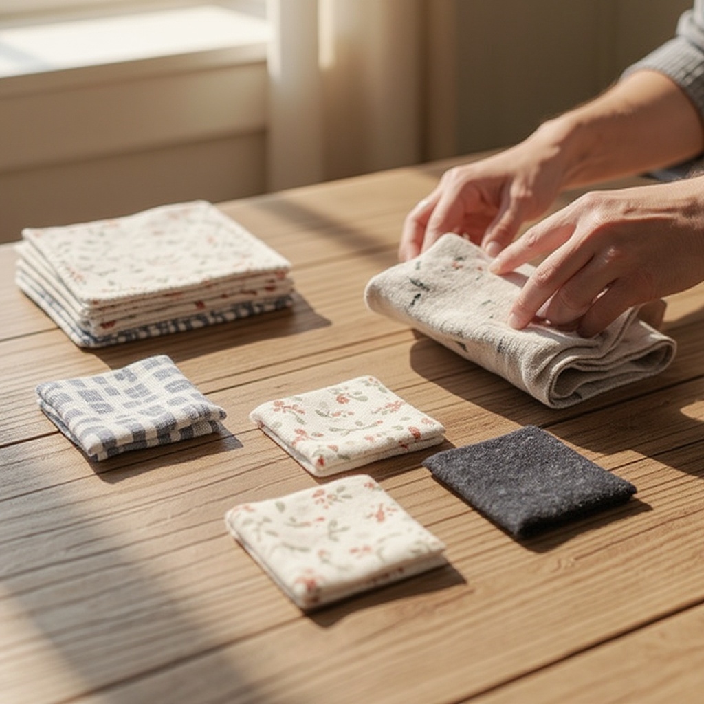 Step 1: Gather your materials: Ensure you have all your fabric squares, batting, thread,