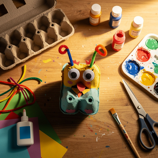 Multiple Egg Carton Critters crafts from above