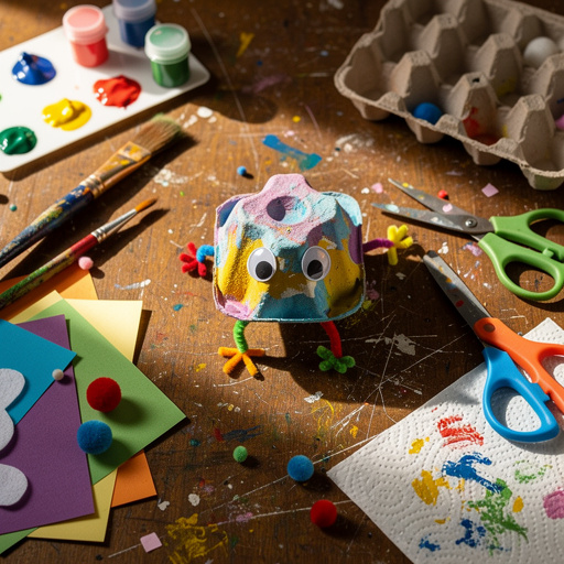 Multiple Egg Carton Critters crafts from above
