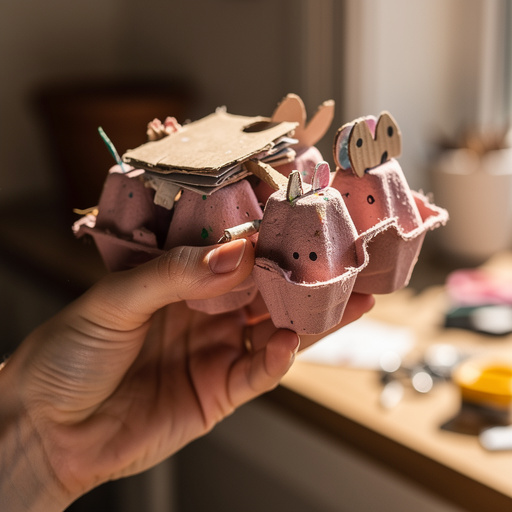 Egg Carton Critters & Creations held in hand