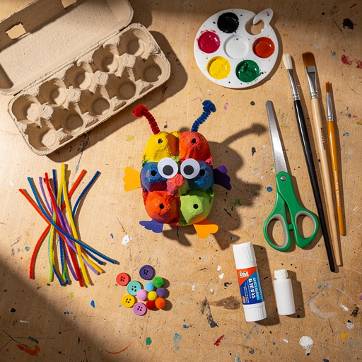 Multiple Egg Carton Critters & Creations crafts from above