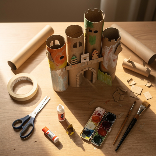 Multiple Cardboard Tube Critter Castles crafts from above
