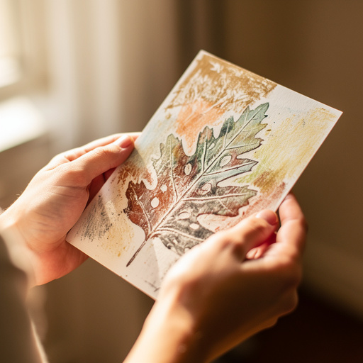 Nature Rubbing Art Cards held in hand