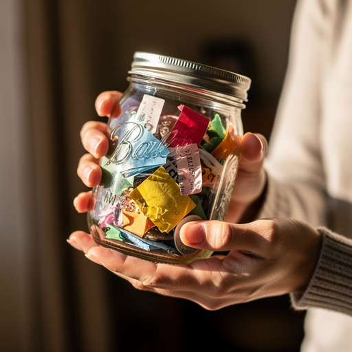 Family Memory Jar Keepsakes held in hand