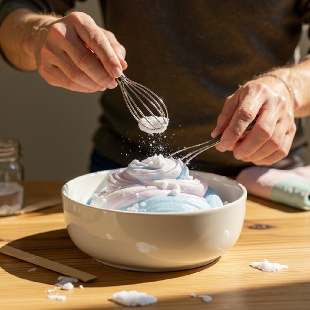 Step 2: Add 1/2 teaspoon of baking soda to the glue and mix thoroughly until well combin