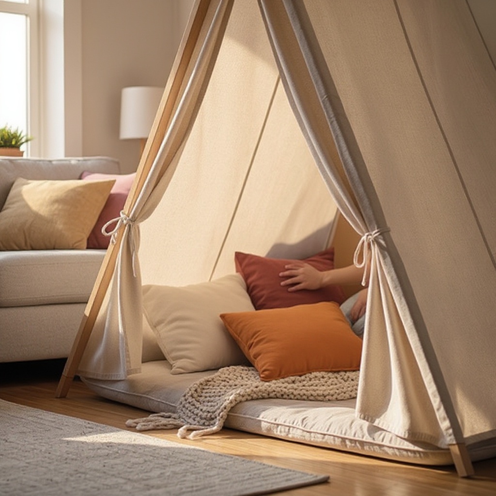 Step 7: If using fairy lights, string them around the interior or exterior of the fort f