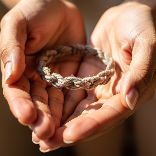 Three-Strand Twist Bracelets held in hand