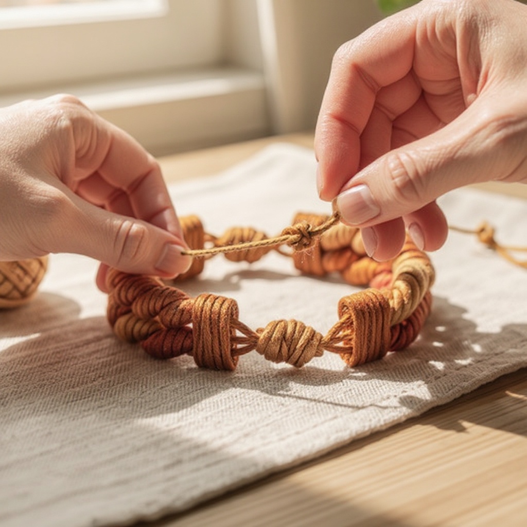 Step 5: Begin the braiding process by taking the leftmost strand and crossing it over th