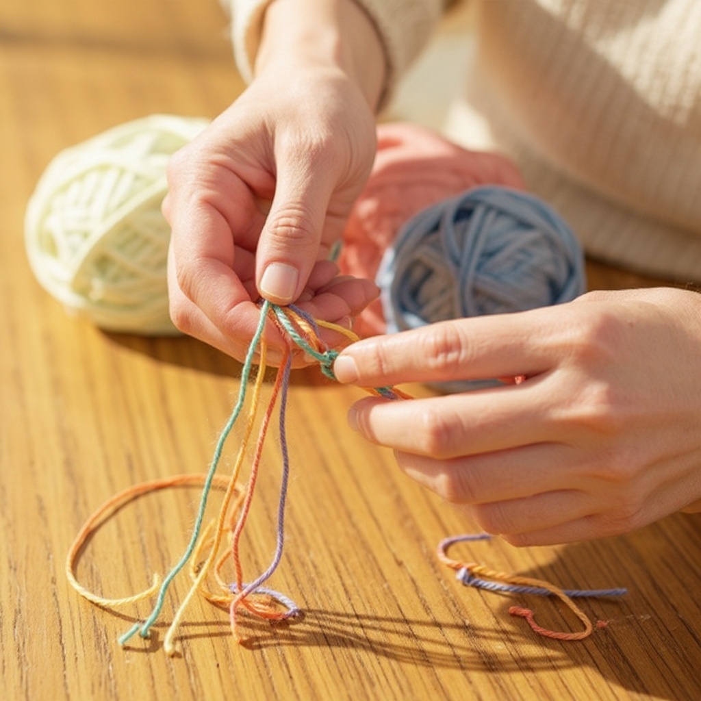 Step 1: Cut 6 strands of embroidery floss, each about 30 inches long. It's crucial to cu
