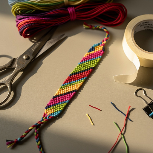 Multiple Diagonal Stripe Friendship Bracelets crafts from above