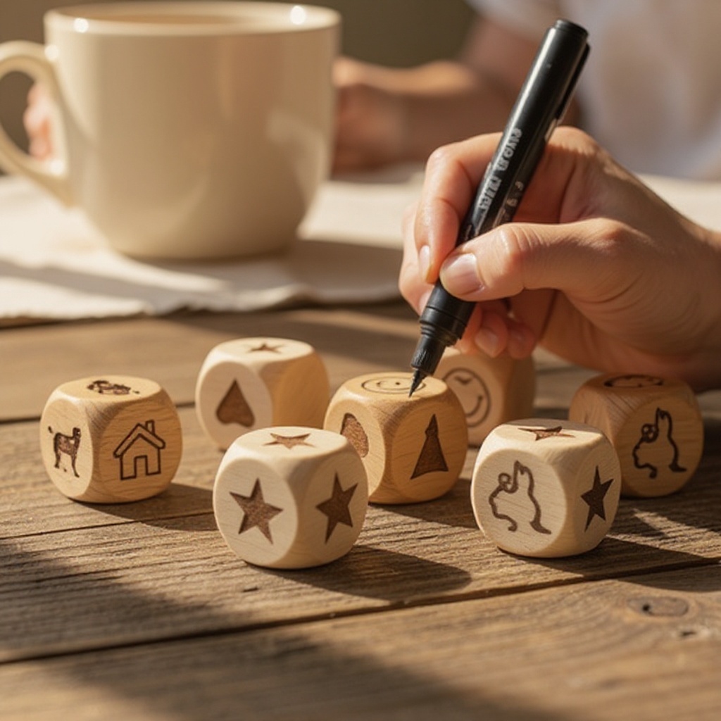 Step 9: Once all icons are drawn, go over them with the permanent marker to make them bo