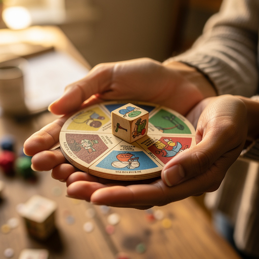 Story Spinner Dice Game held in hand