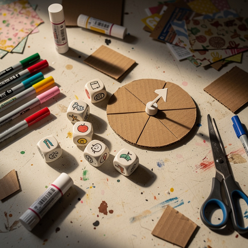 Multiple Story Spinner Dice Game crafts from above
