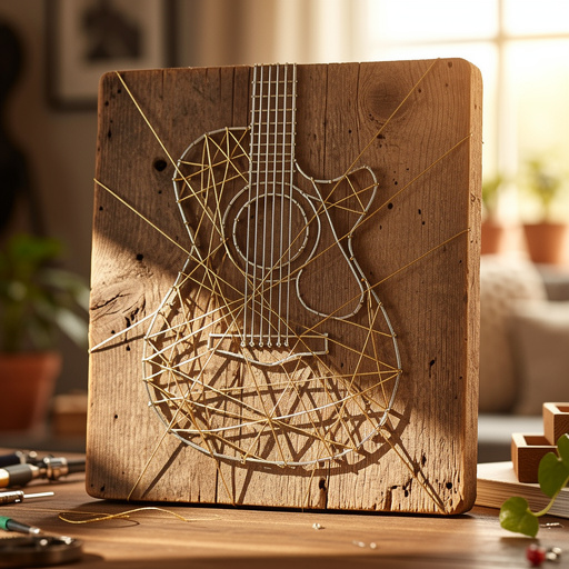 Recycled Guitar String Art