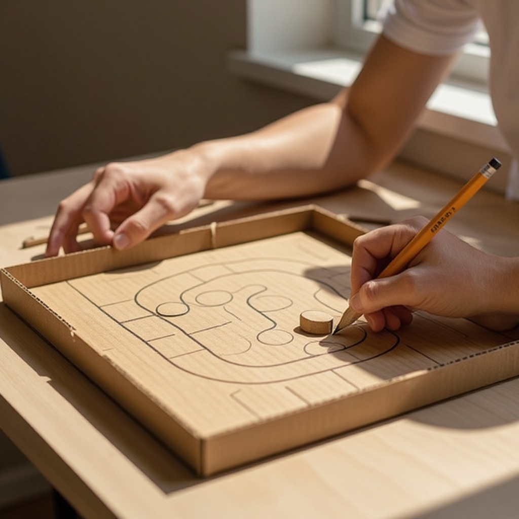 Step 4: **Create the Game Spaces:** Now, divide your main path into individual 'spaces' 