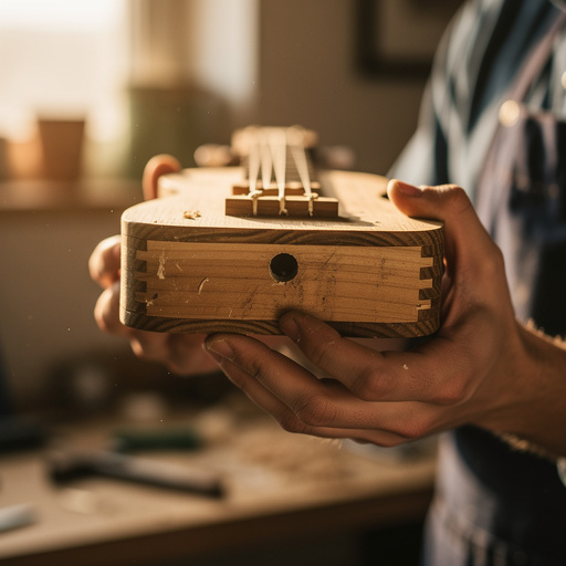 Resonant Box Guitar Craft held in hand