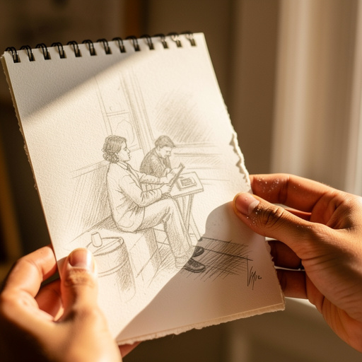 Classic Pencil Sketch held in hand